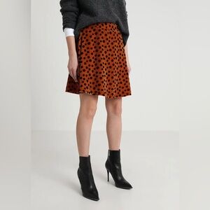 Madewell Brown and Black Polka Dot Circle Skirt